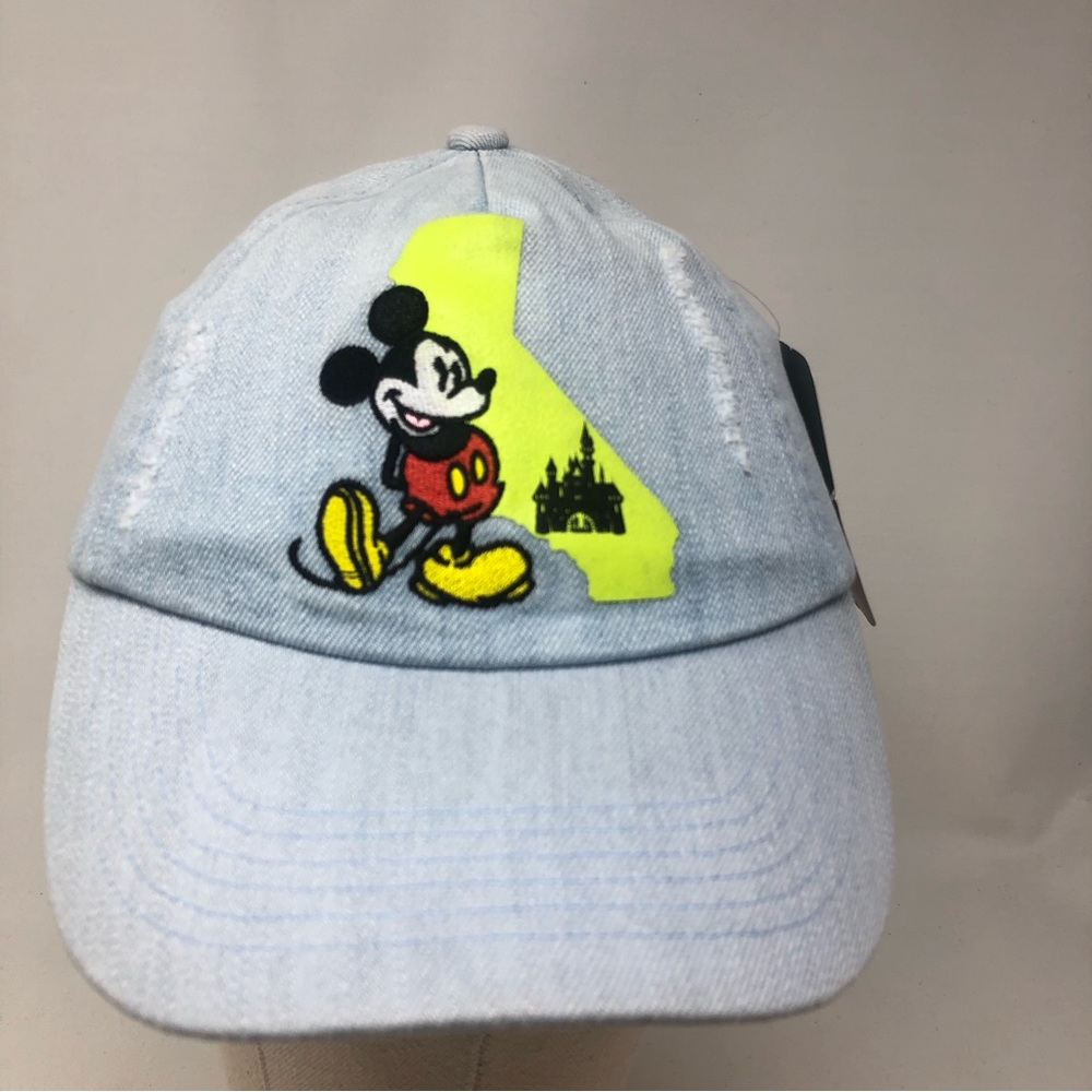 NWT Disneyland Resort Light Blue Distressed Denim Cap